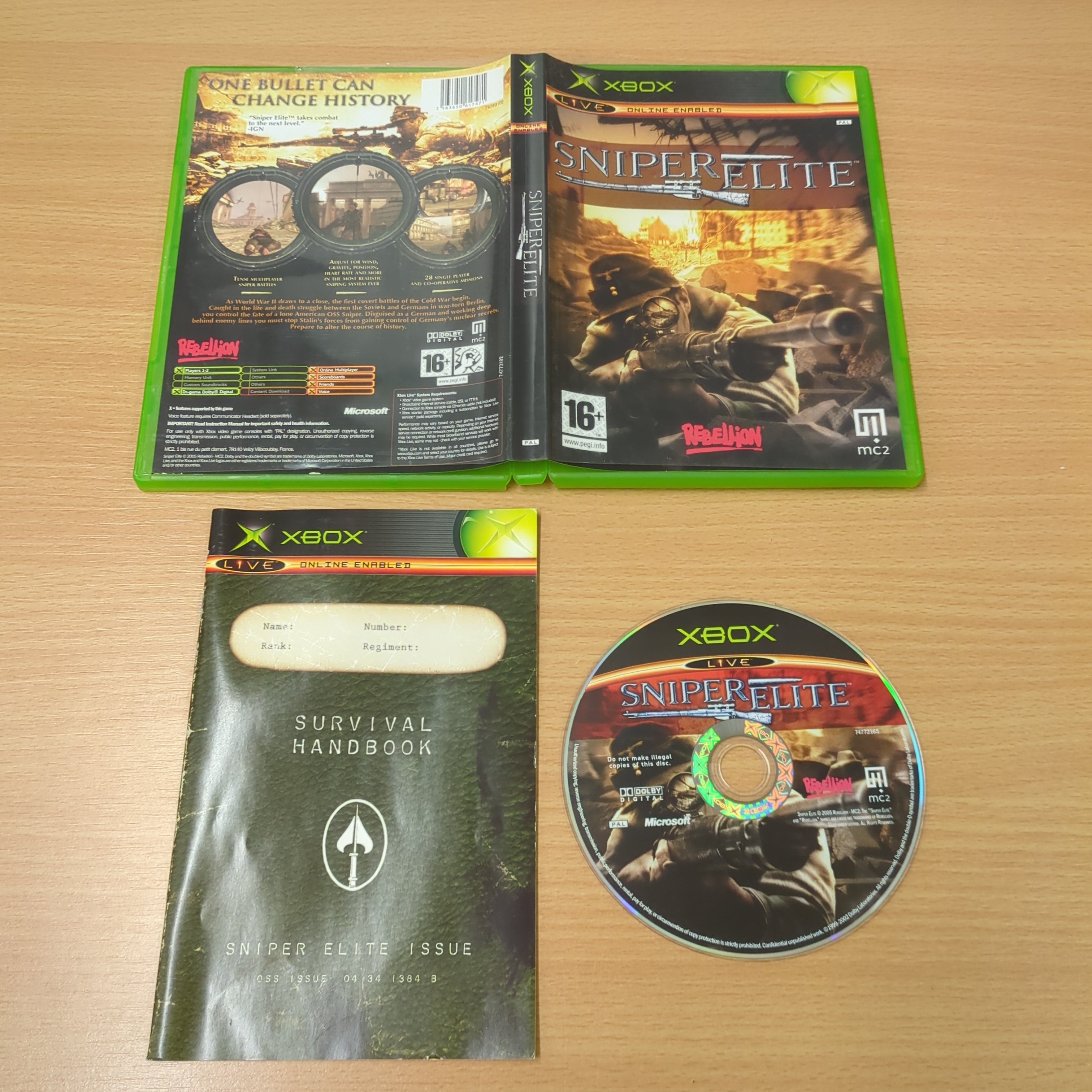 Sniper Elite original Xbox game Sniper Elite original Xbox game